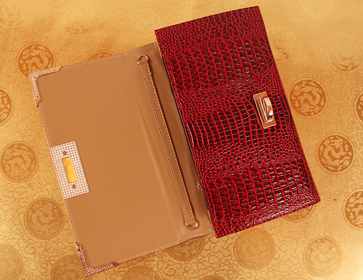 米哈斯鳄鱼纹女包钱包手抓包 链条包 晚宴包 单肩包 M-868B-第10张图