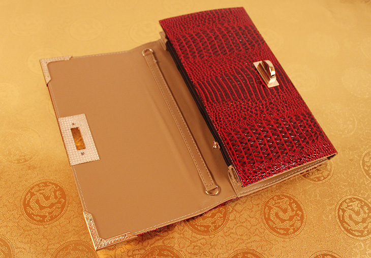 米哈斯鳄鱼纹女包钱包手抓包 链条包 晚宴包 单肩包 M-868B-第11张图