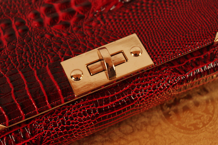 米哈斯鳄鱼纹女包钱包手抓包 链条包 晚宴包 单肩包 M-868B-第14张图