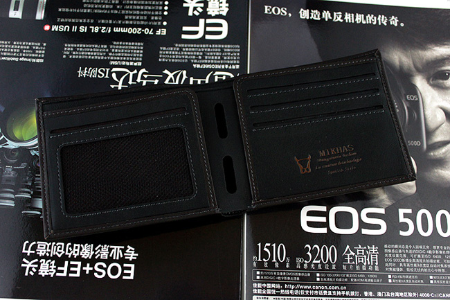 正品 MIKHAS米哈斯真皮男士钱包 黑色经典款 横款钱包 M-918C-第2张图