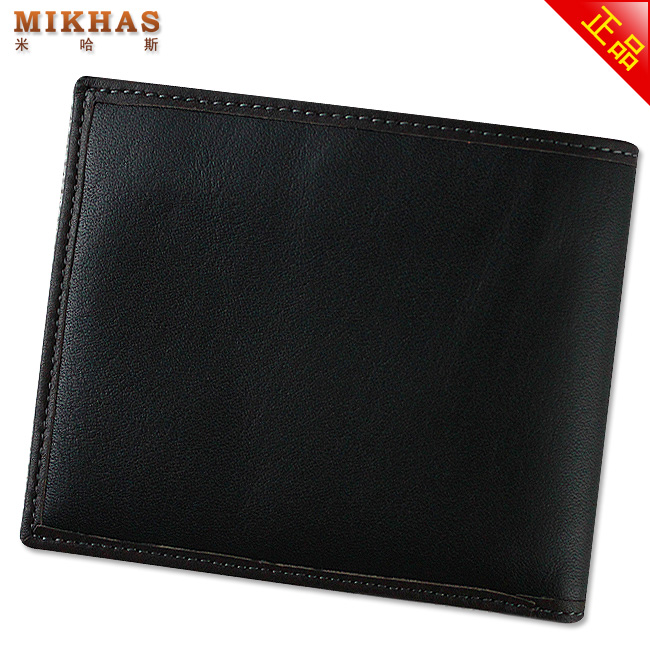 正品 MIKHAS米哈斯真皮男士钱包 黑色经典款 横款钱包 M-918C-第5张图