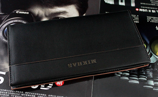 米哈斯新款皮夹正品真皮牛皮钱包卡套 男包男式 钱包男长款 韩版 M-919A-第1张图