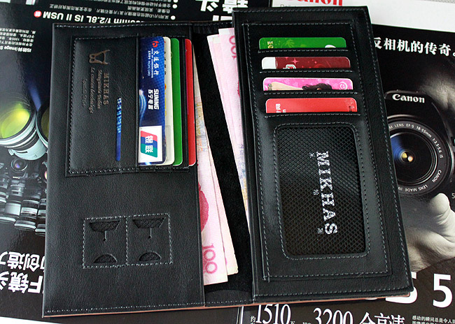 米哈斯新款皮夹正品真皮牛皮钱包卡套 男包男式 钱包男长款 韩版 M-919A-第3张图