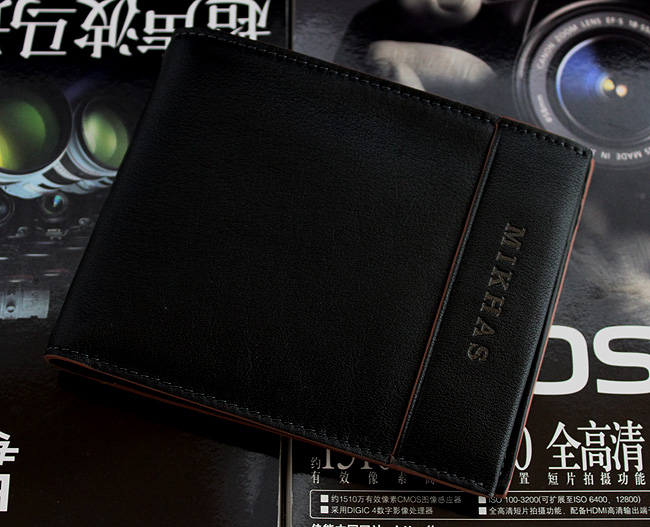 时尚正品牛皮卡位钱包卡套 手工钱包 韩版 学生钱包短款 真皮男包 M-919C-第1张图