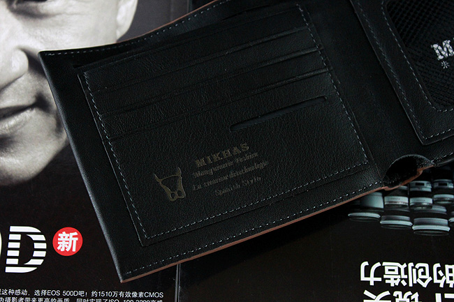 时尚正品牛皮卡位钱包卡套 手工钱包 韩版 学生钱包短款 真皮男包 M-919C-第4张图