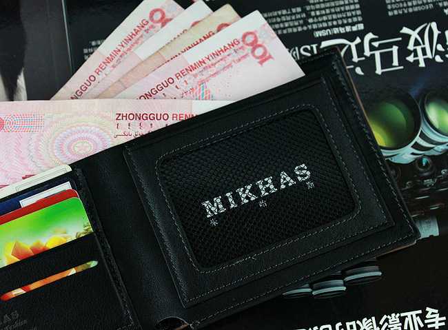 时尚正品牛皮卡位钱包卡套 手工钱包 韩版 学生钱包短款 真皮男包 M-919C-第7张图
