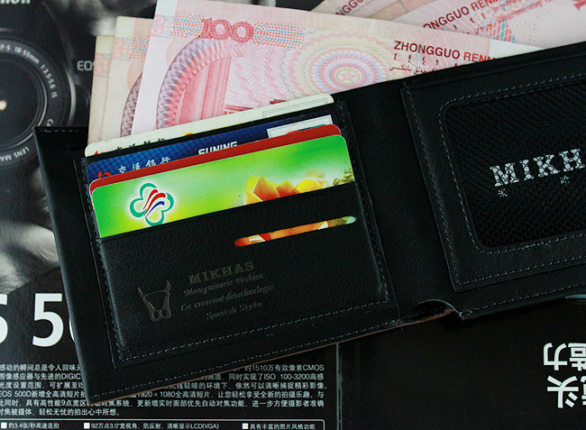 时尚正品牛皮卡位钱包卡套 手工钱包 韩版 学生钱包短款 真皮男包 M-919C-第8张图