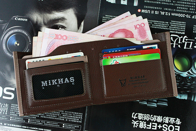 时尚新款钱包男正品牛皮卡位钱包卡套 短款 韩版真皮男包男式皮夹 M-920C-第4张图