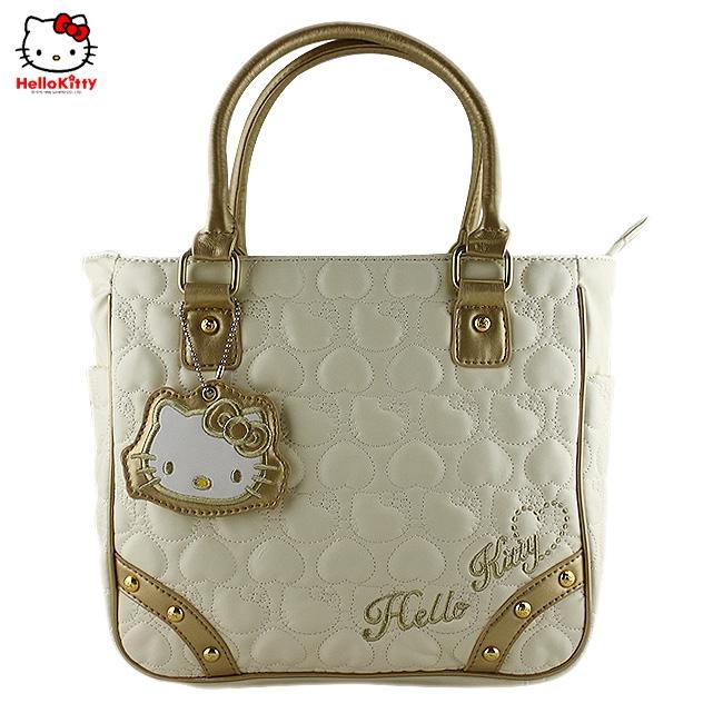 HelloKitty绣桃心米白色女士手提包 HK-212-XB