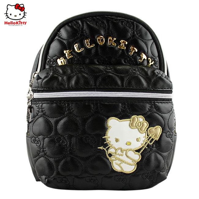 HelloKitty绣桃心黑色背包 HK-8807-XH