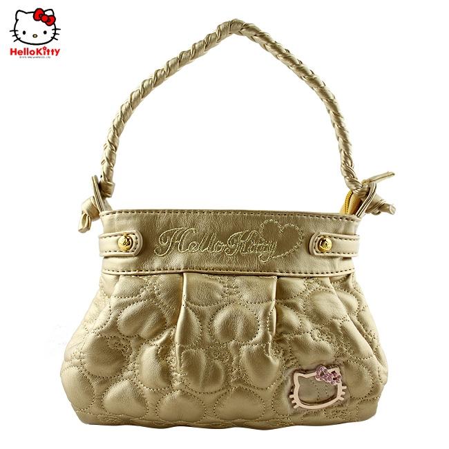 HelloKitty绣桃心金色女士手提包 HK-9020-XJ