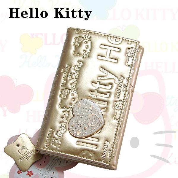 HelloKitty女士真皮钱包 中长款金色 HK027-PJ