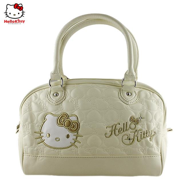 HelloKitty绣桃心米白色女士手提包 HK-2020-XB
