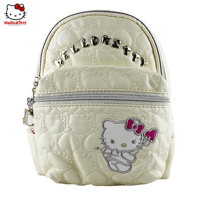 HelloKitty绣桃心米白色背包 HK-8807-XB