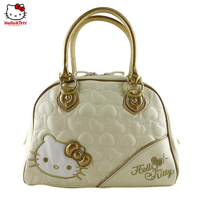 HelloKitty绣桃心米白色女士手提包 HK-9030-XB