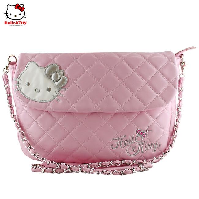HelloKitty绣方格粉色女士肩包-挎包 HK-9039-XF