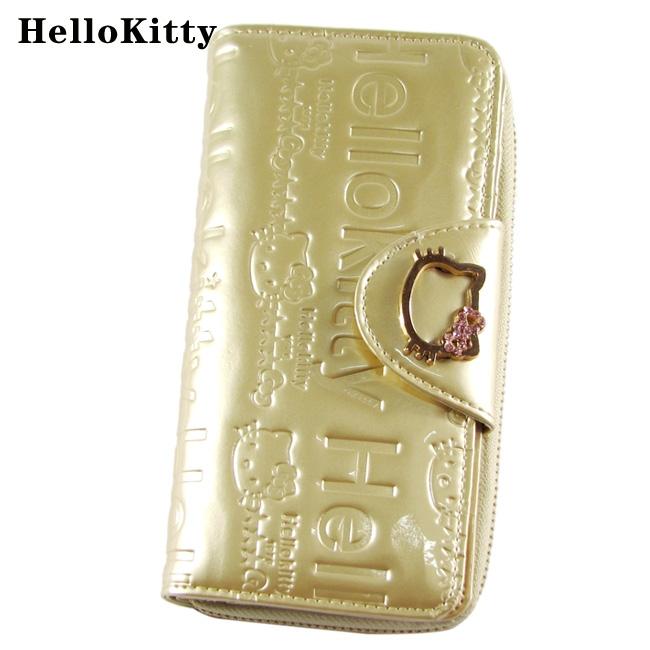 HelloKitty女士真皮钱包 长款金色 HK048-PJ