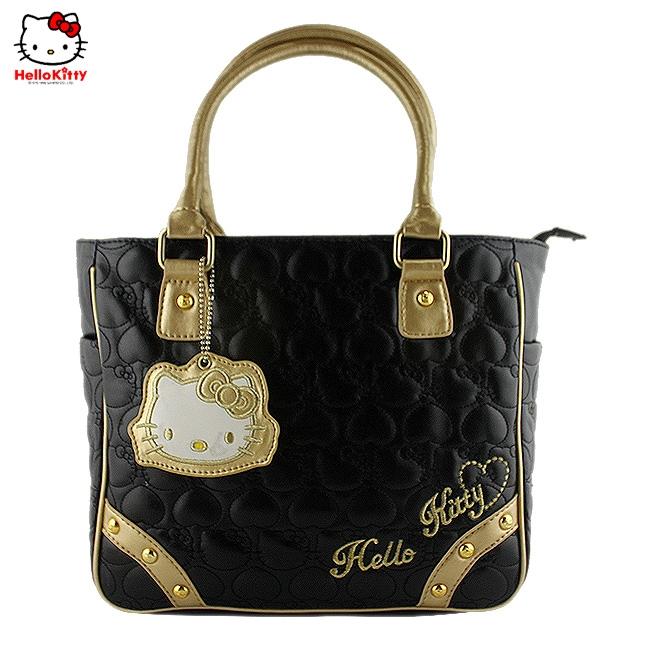 HelloKitty绣桃心黑色女士手提包 HK-212-XH