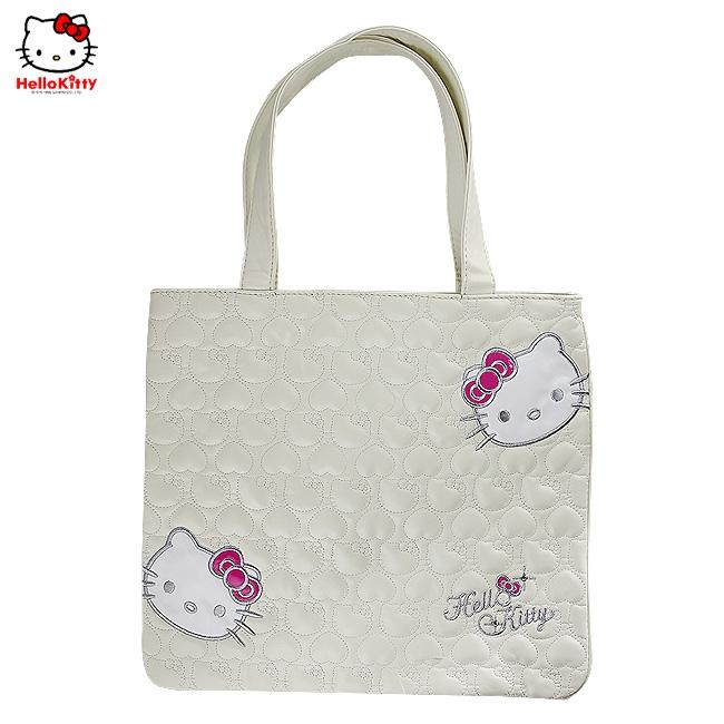 HelloKitty绣桃心米白色女士手提包-肩包 HK-2010-XB