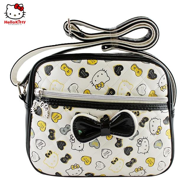 HelloKitty绣方格印花黑色女士肩包 HK-3007-HH